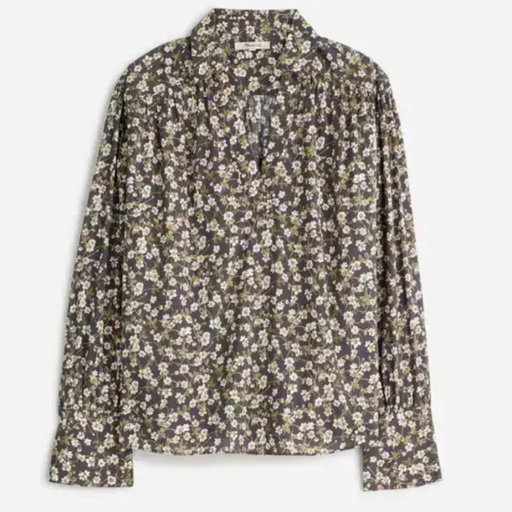 MADEWELL V-NECK LONG SLEEVE BLOUSE